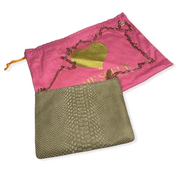 Tan Gold leather crossbody Ame Soeur purse NWT! $250+ MSRP! - Picture 2 of 4